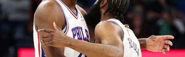 皇冠体育入口-哈登首秀让76人沉醉，恩比德：从来没有如此大空位